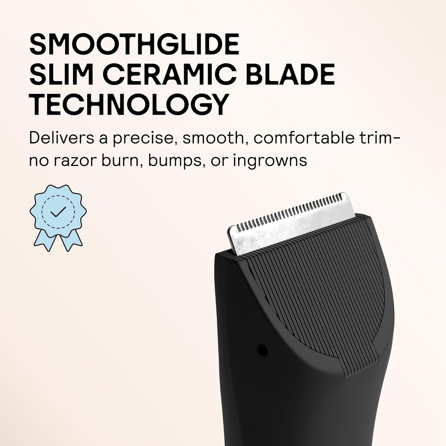 MERIDIAN - Slimmer Trimmer Replacement Blade - Ceramic Blades for Electric Body & Pubic Hair Trimmer, Onyx, 1 Pack