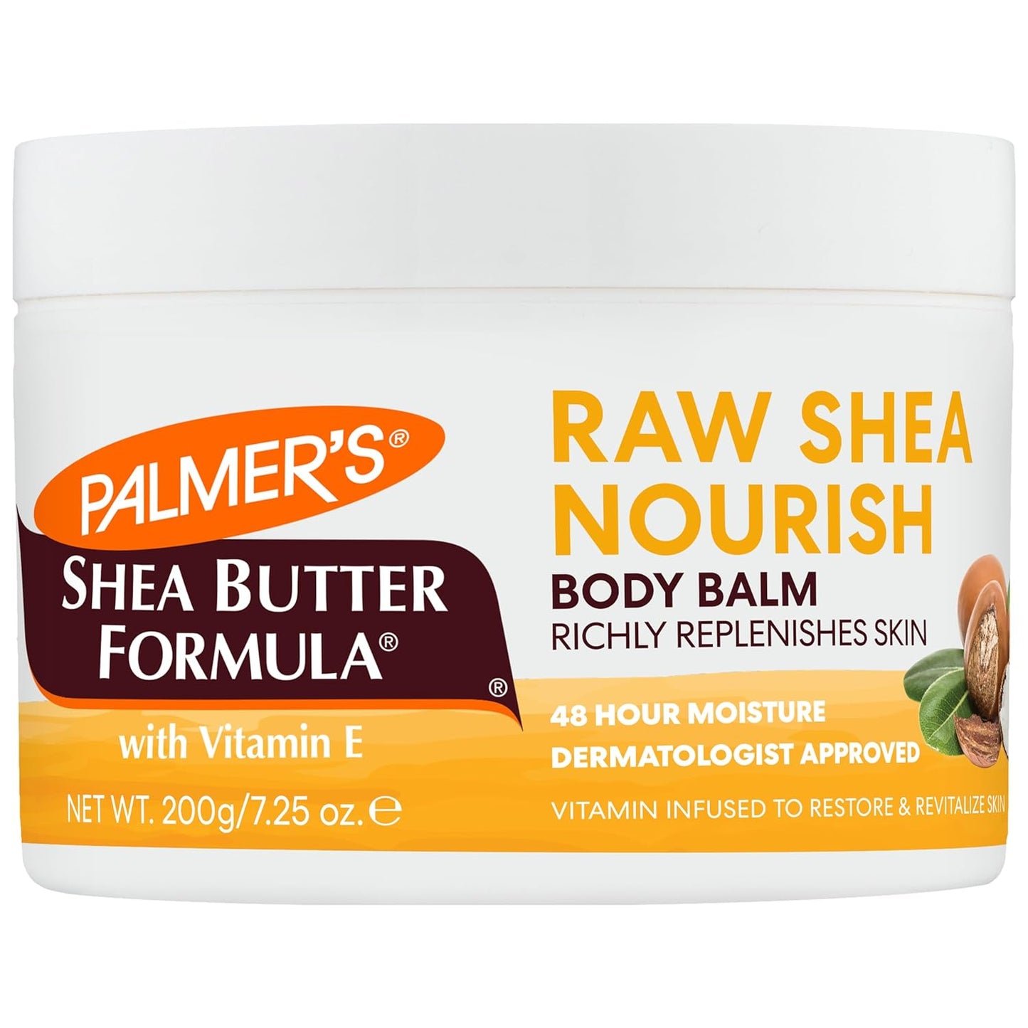 Palmer's Shea Butter Formula Raw Shea Butter Balm w/ Vitamin E, Nourishing Body Moisturizer for Rough, Dry Skin, 7.25 oz (Pack of 2)