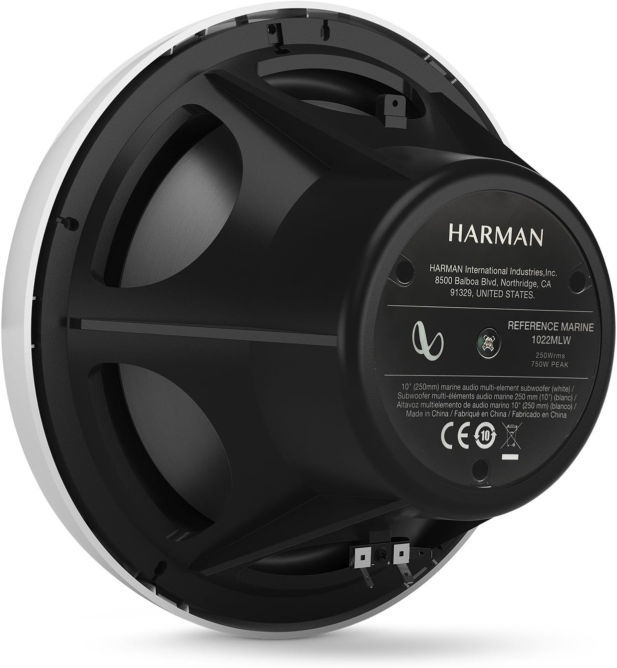Infinity Reference 1022 MLW 10 inches Marine Boat RGB LED Subwoofer - (White Gloss)