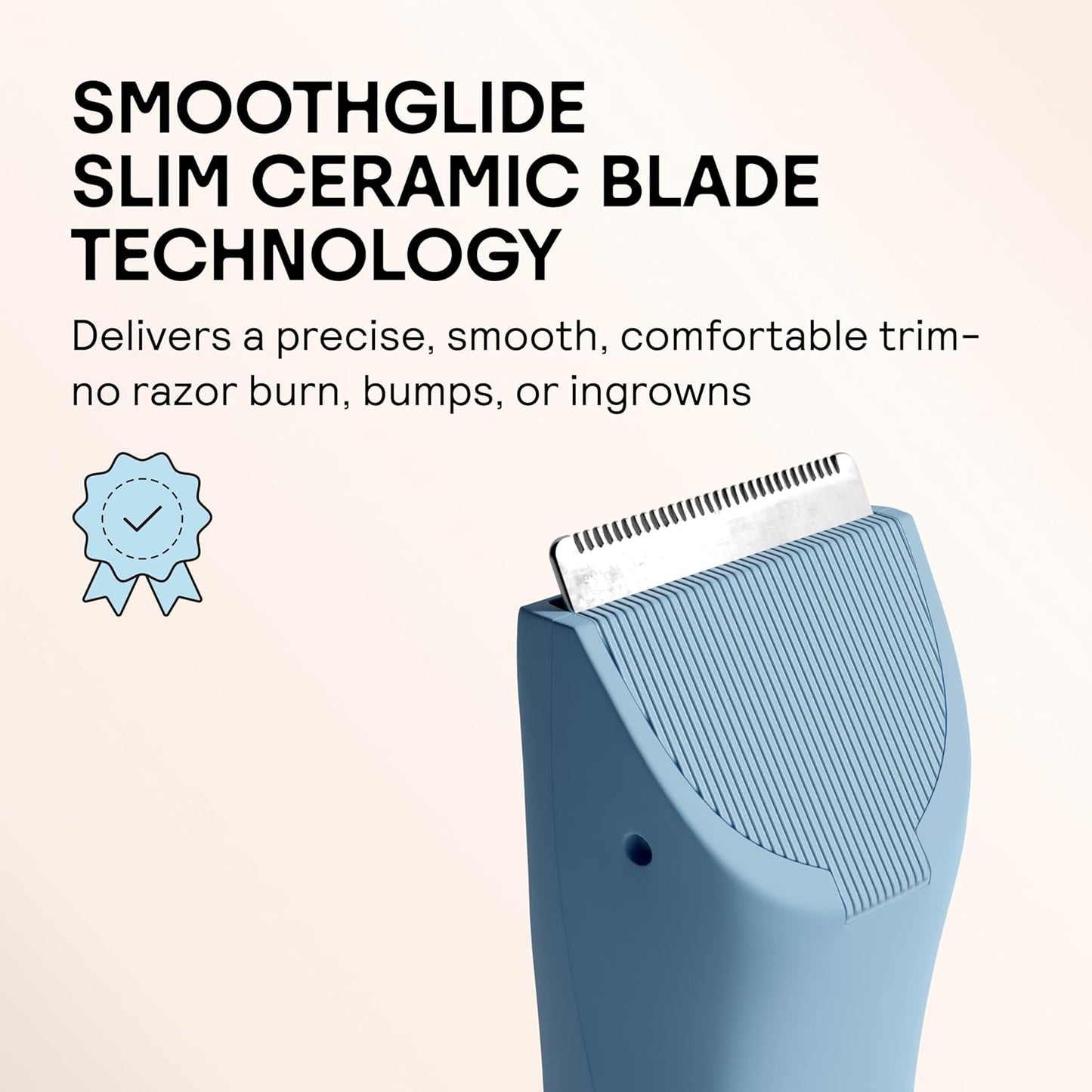 MERIDIAN - Slimmer Trimmer Replacement Blade - Ceramic Blades for Electric Body & Pubic Hair Trimmer, Sky, 1 Pack
