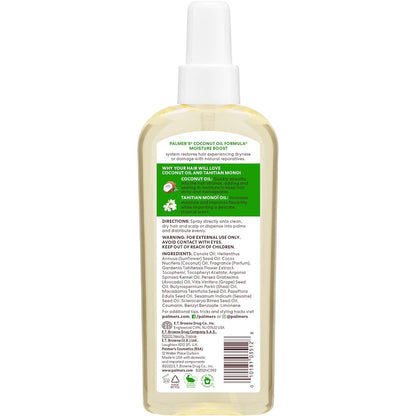 Palmer's Coconut Oil Moisture Boost, Restorative Hair and Scalp Oil Spray, Lasting Hydration and Shine for Dry or Damaged Hair, Promotes Scalp Health ( 5.1 Oz)