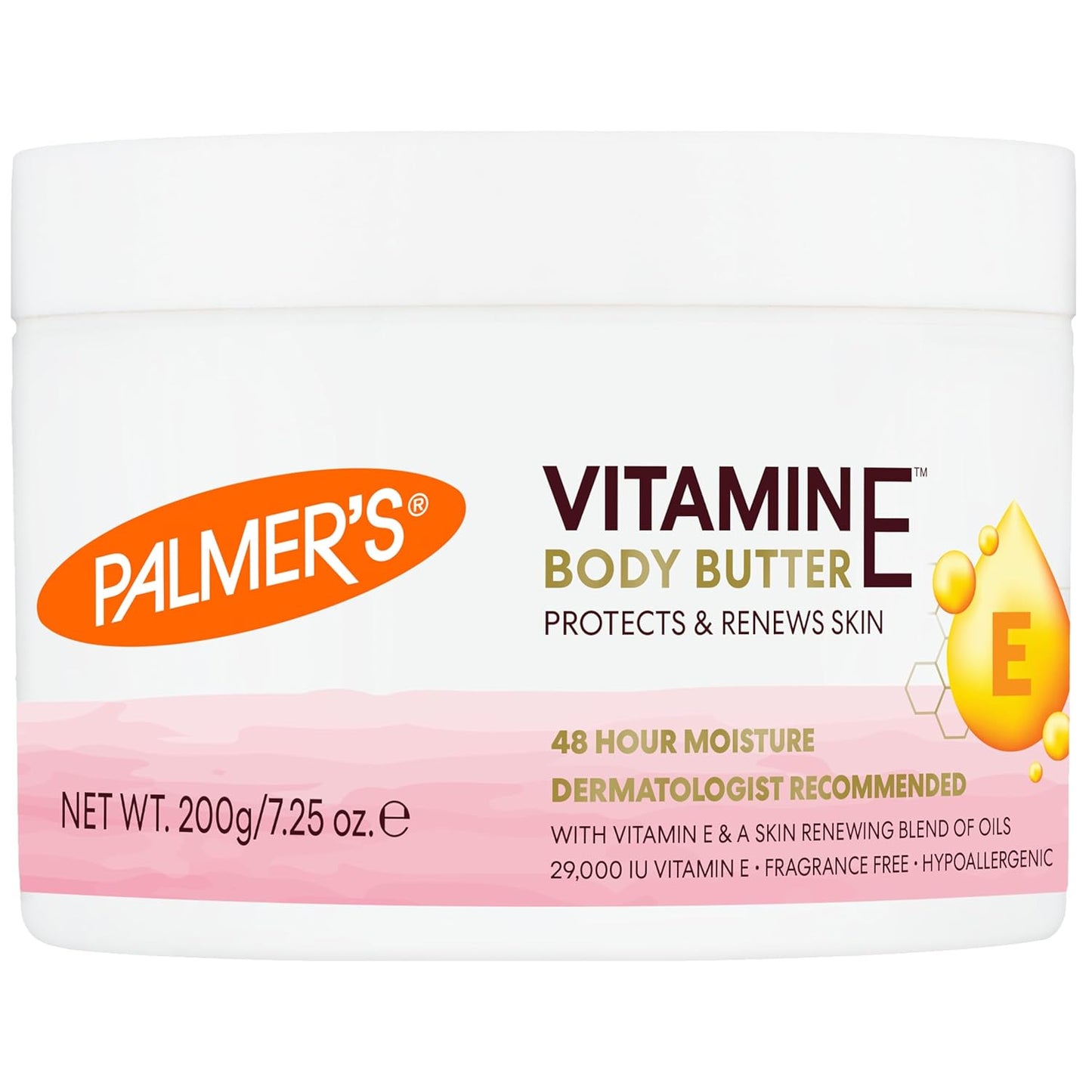 Palmer's Natural Vitamin E Body Butter 48 HR Moisture - Dermatologist Recommended -  7.25 oz