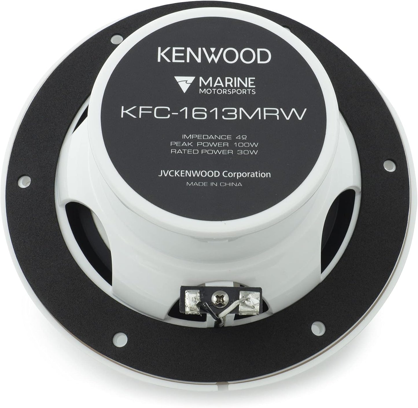 Kenwood KFC-1613MRB/W 6.5 Duim 2-Rigting Koaksiale Waterdigte Mariene/Motorsport/Kar Luidsprekers, Paar, 4 Ohm, 100 Piek Watt (Wit)