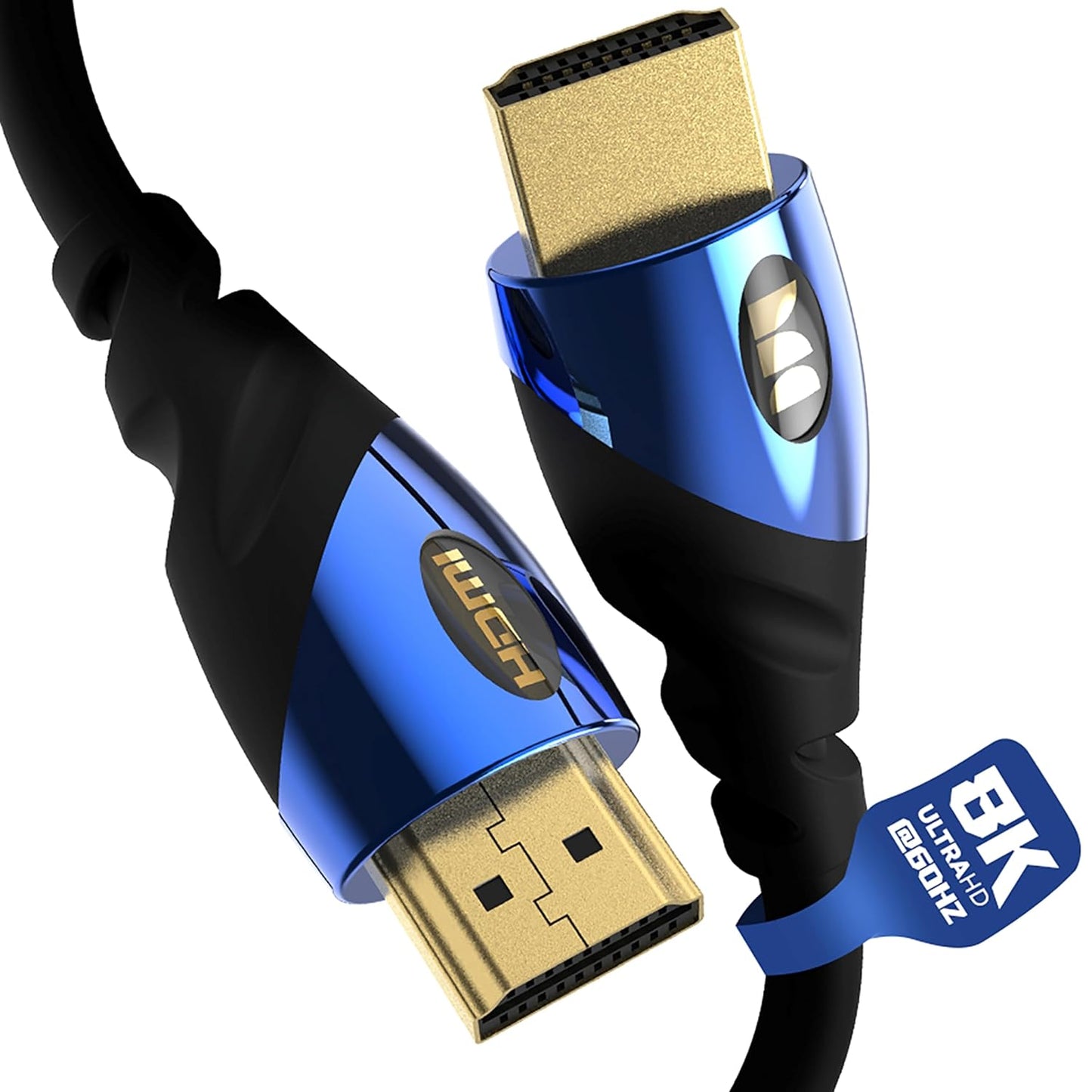 Monster 8K HDMI-kabel (3.6 m) — 5 HDMI-kabel met 24K goue kontakte en V-Grip, 48 Gbps-spoed, 60/120 Hz verversingstempo, dinamiese HDR en eARC vir voortreflike beeldmateriaal en oudio