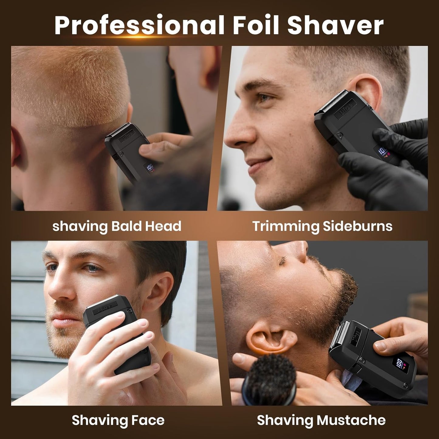 Beard Trimmer for Men, Foil Shaver Electric Razor, Shavers for Body Face Nose Ear, Cordless Hair Trimmer, Professional Hair Clippers, Mustache Grooming Kit Birthday Gifts for Men