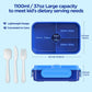 Bento Lunch Box for Kids - Leakproof w/ 4 Compartments Tableware - Reusable On-the-Go Meal - Blue