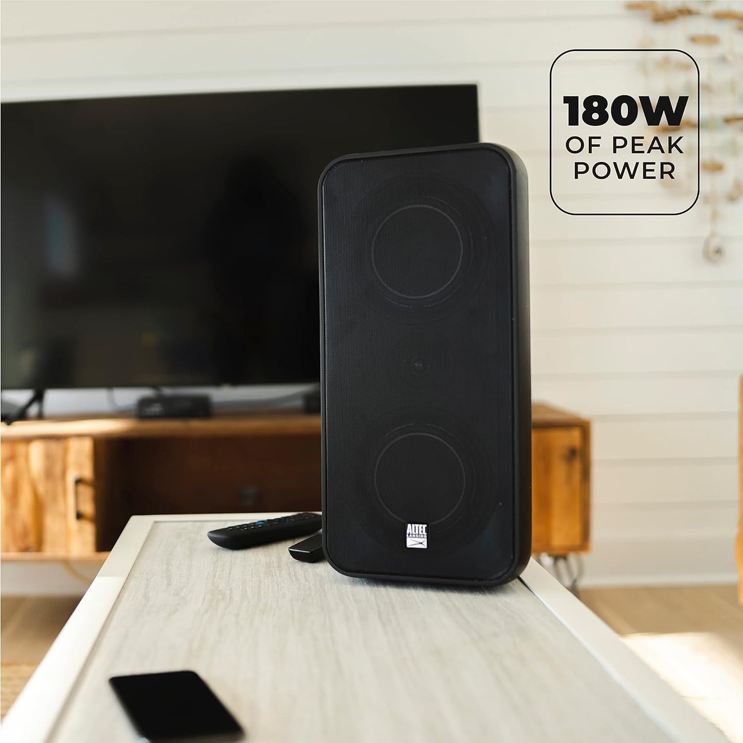 Altec Lansing Shockwave 200 Draadlose Partytjie Luidspreker 180W Bluetooth Luidspreker met 'n Langdurige 12 Uur Battery, Multi LED Partytjie Modes, Verskeie Basversterking Modes, Partytjie Sinkronisasie, AM/FM Radio