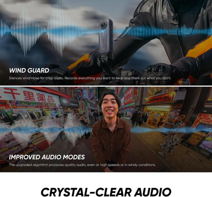 Insta360 X4 Air - Lightweight 165g 8K 360 Camera, Invisible Selfie Stick Effect, Replaceable Lenses, Shoot First & Frame Later, Built-in Wind Guard, FlowState Stabilization, AI-Powered App