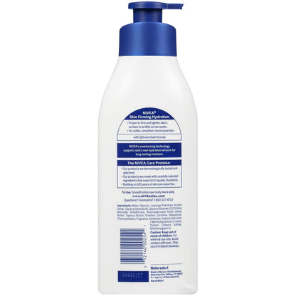 NIVEA Sheer Hydration Skin Firming Body Lotion with Q10 and Vitamin C, 72-Hour Body Moisturizer for Normal to Dry Skin, 16.9 Fl Oz Pump Bottle, Pack of 3