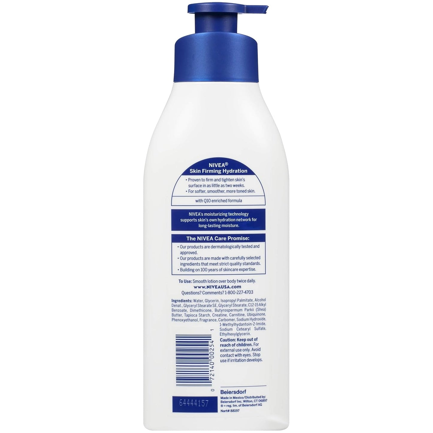 NIVEA Skin Firming Hydrating Body Lotion - With Q10 For Normal Skin - 16.9 fl. oz. Pump Bottle (2PK)