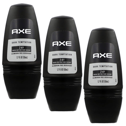 Axe Dark Temptation Roll-on Deodorant Long Lasting Protection - Black - 1.7 FL OZ (Pack of 3)