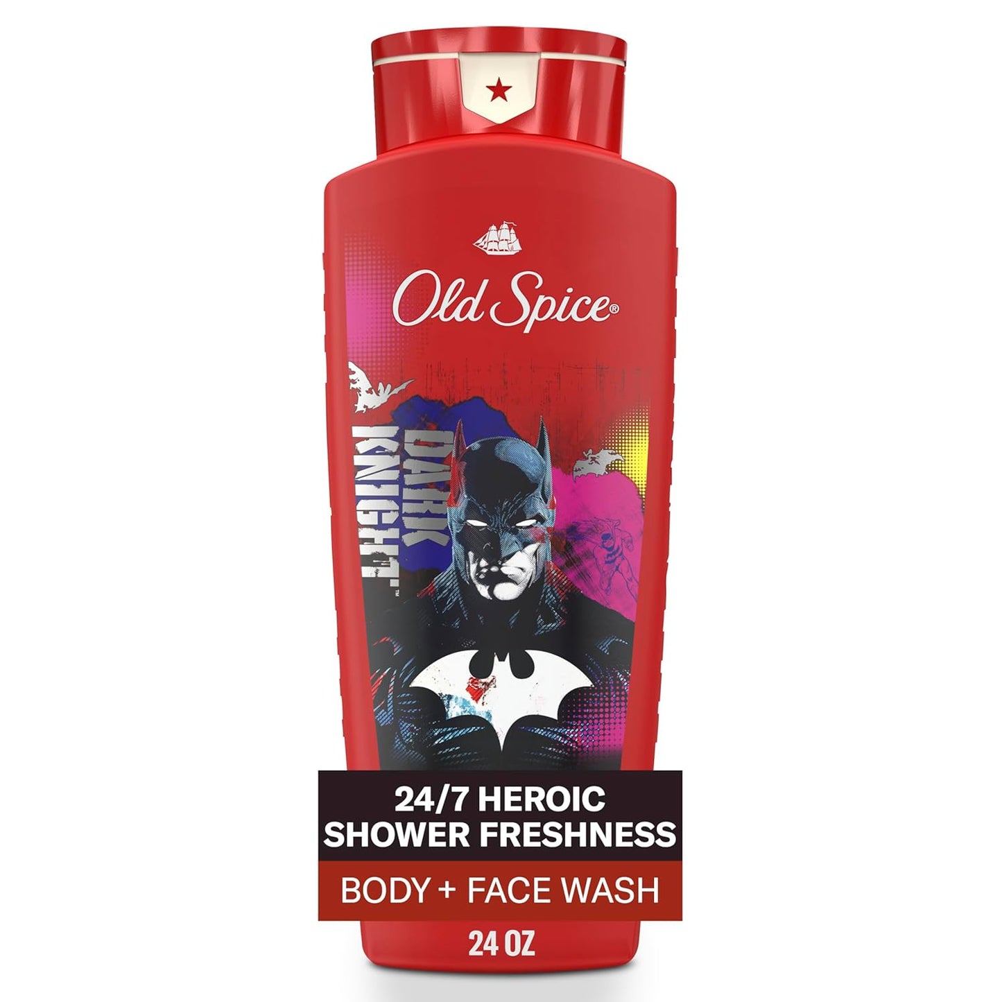 Old Spice Body Wash for Men 3X Defense, 24/7 Shower Fresh with Lasting Scent, Cleansing 2-in-1 Body & Face Wash (Black Cherry and Nightfall Scent) 24 oz