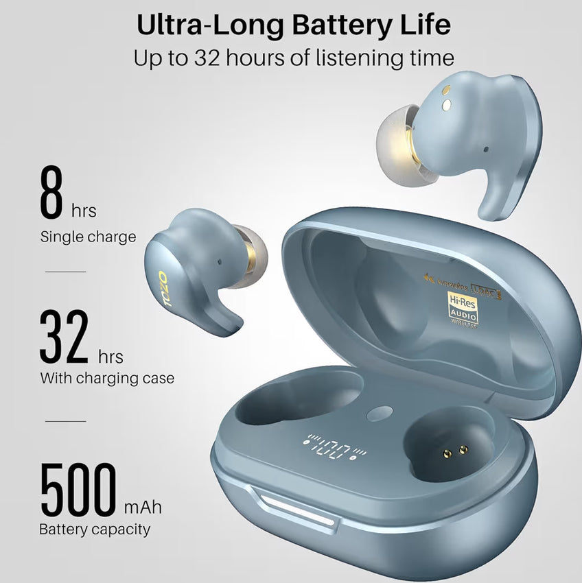 Golden X1 Wireless Earbuds Balanced Armature Driver and Hybrid Dynamic OrigX Pro, LDAC & Hi-Res Audio Wireless, Noise Cancellation - Blue
