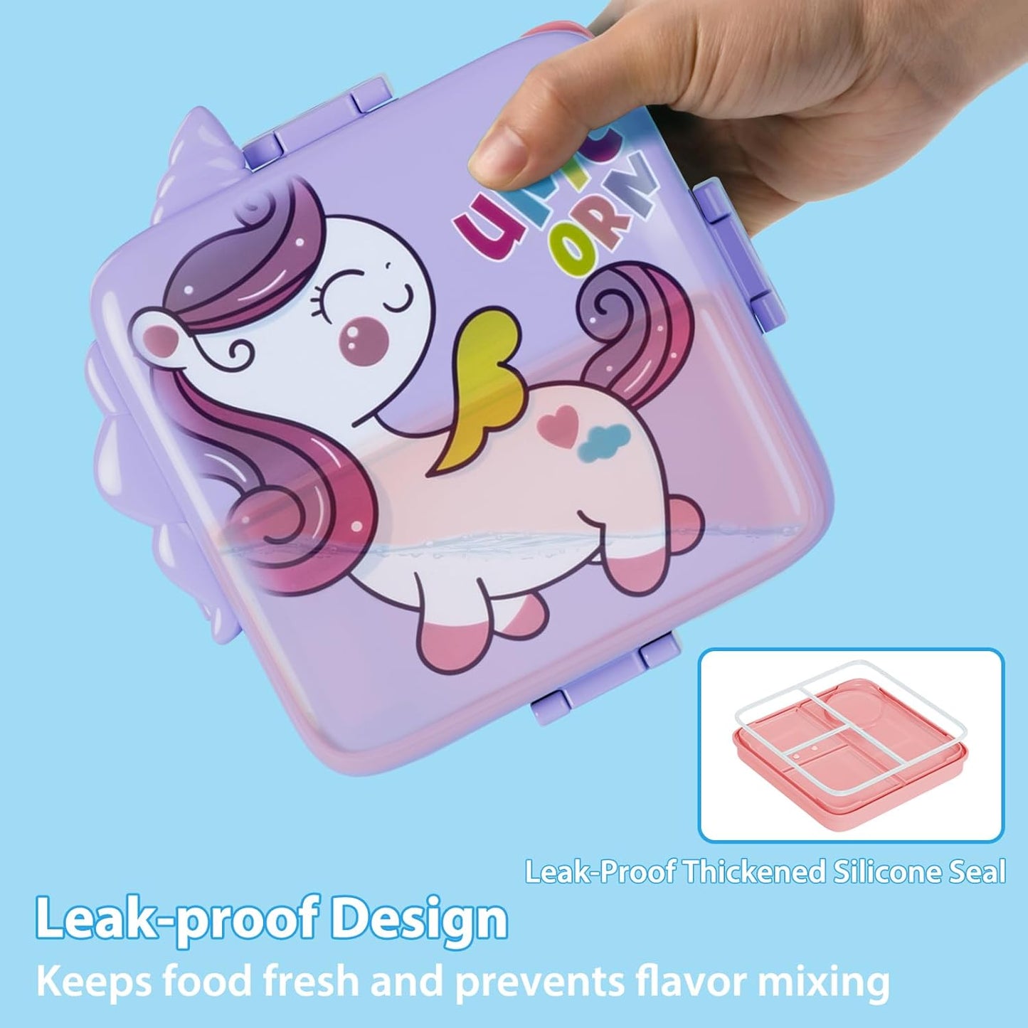 Freshmage Bento-houer, Dubbellaagse Middagetevakkie met 3 Kompartemente, Groot Kapasiteit, Lekvry en BPA-vrye Bento-middageteboks, Duursaam, Valbestand, Skottelgoedwasser- en Mikrogolf-veilig, Pienk