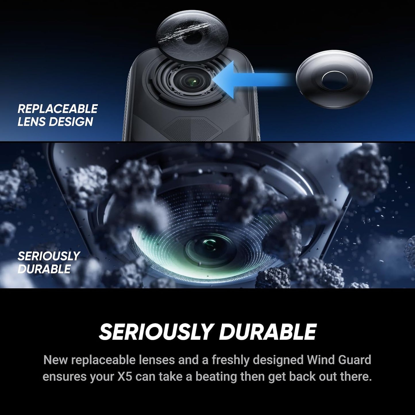 Insta360 X5 Starter Bundle - Waterproof 8K 360° Action Camera, Leading Low Light, Invisible Selfie Stick Effect, Rugged & Replaceable Lens, 3-Hour Battery, Clear Audio, Stabilization