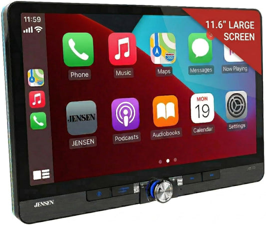 Single / Double DIN 11.6" Apple CarPlay Android Auto Wired or Wireless Car Stereo SiriusXM Ready Bluetooth | Front & Rear Camera Inputs