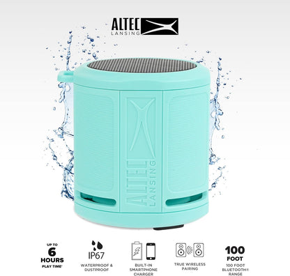 Altec Lansing HydraMicro - Waterdigte Bluetooth-luidspreker, Liggewig en Draagbare Luidspreker vir Reis en Buiteluggebruik, Munt