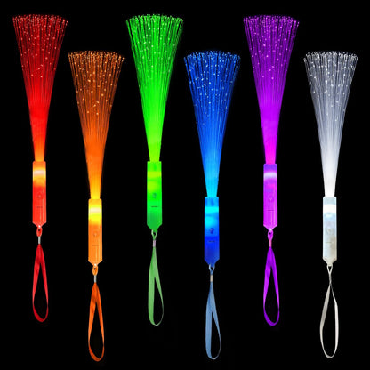 Halloween Glow in Dark Party Favors for Kid,12PCS Light Up Fiber Optic Wand