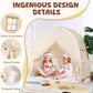 Medium Toddlers Bed Tent Canopy: with Lights and Flags for Girls and Boys House Gifts - Monobeach Kids Play Tent Indoor Princess Toys - Portable and Foldable Children Playhouse Outdoor