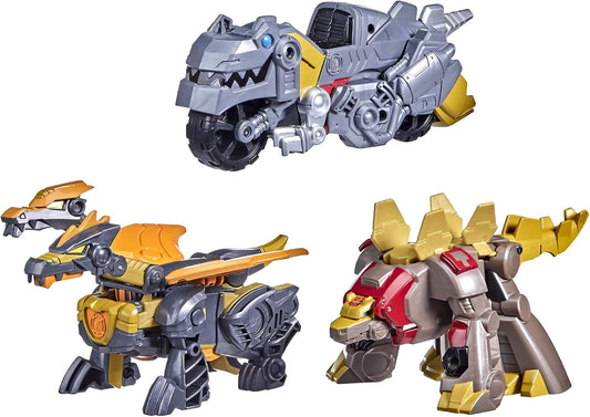 Transformers 4.5-Inch  Dinobot Adventures Dinobot Squad Grimlock, Dinobot Snarl, and Predaking 3-Pack Converting Figures Toys - (Ages 3 and Up)