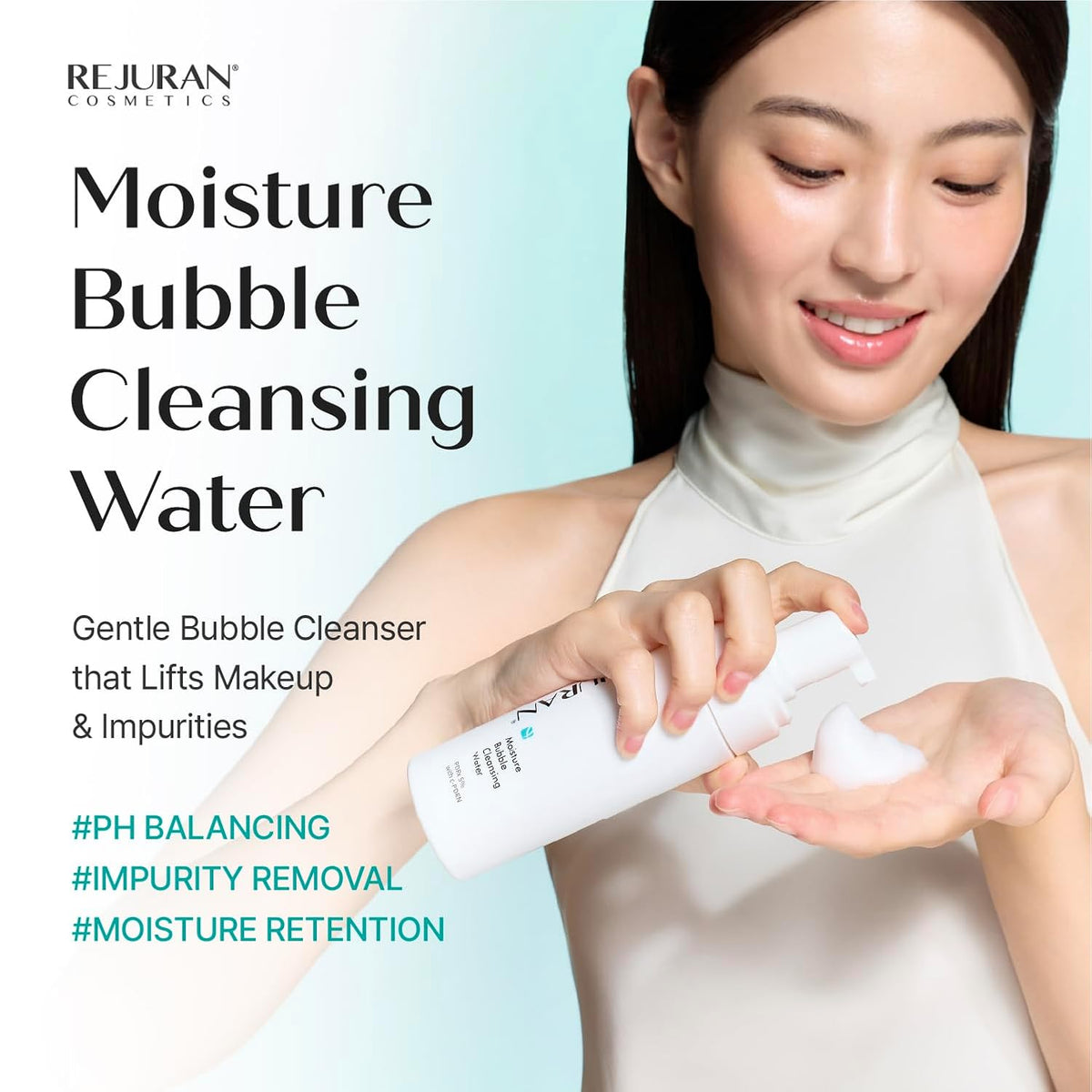 REJURAN Moisture Bubble Cleansing Water, c-PDRN® Face Cleanser, 5.07 fl oz