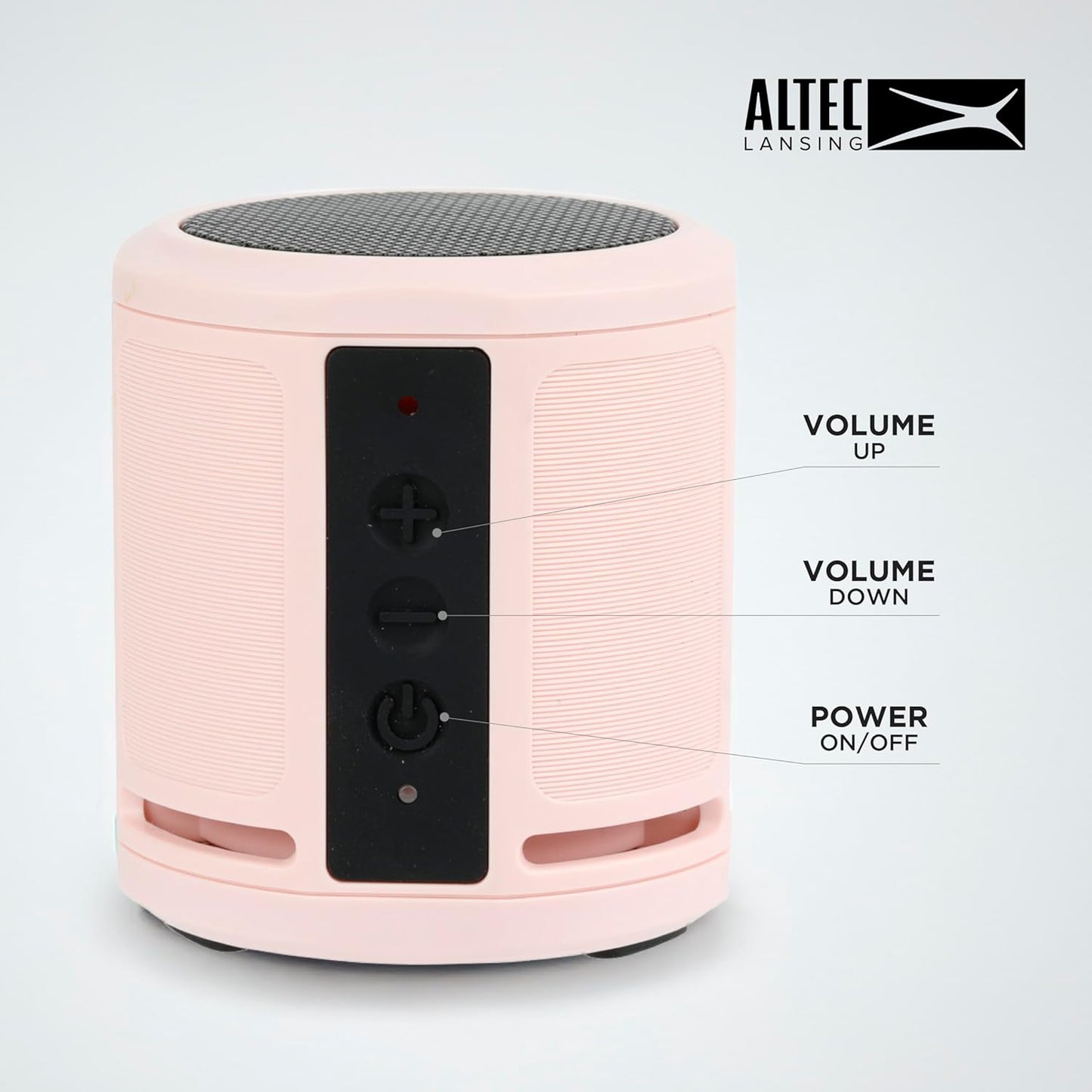 Altec Lansing HydraMicro - Waterdigte Bluetooth-luidspreker, Liggewig en Draagbare Luidspreker vir Reis en Buiteluggebruik, Petal Pink