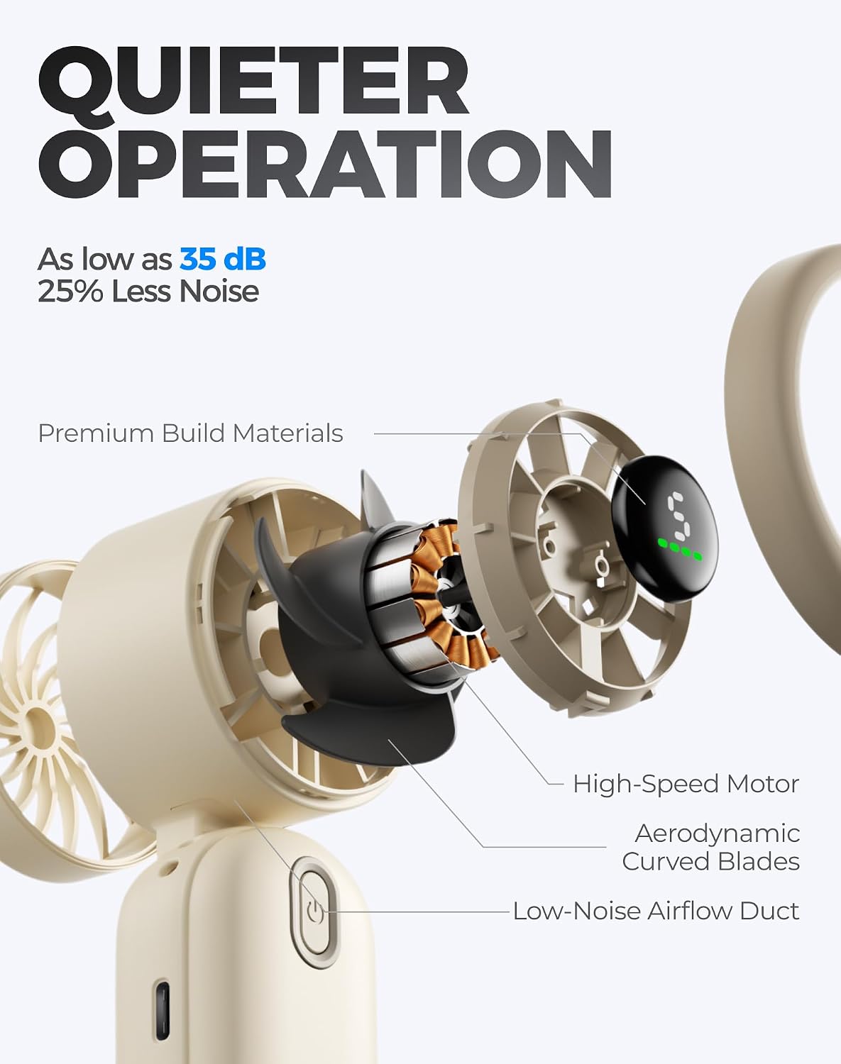 Mini Handheld Turbo Fan 4000mAh 3-in-1 Drabaar - Room