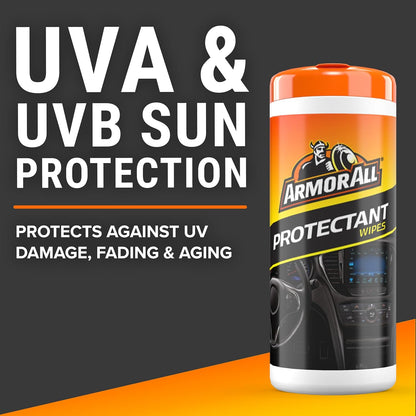 Armor All Original Beskermende Doeke, Motorbinnekant Skoonmaakdoeke met UV-beskerming - (30 Tel)