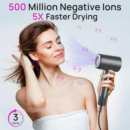 CONFU Haardroër, 110000 RPM Vinnigdraaiende Haardroër met Magnetiese Diffuser en Konsentreerder, Professionele Liggewig Ioniese Haardroër vir Vroue en Mans