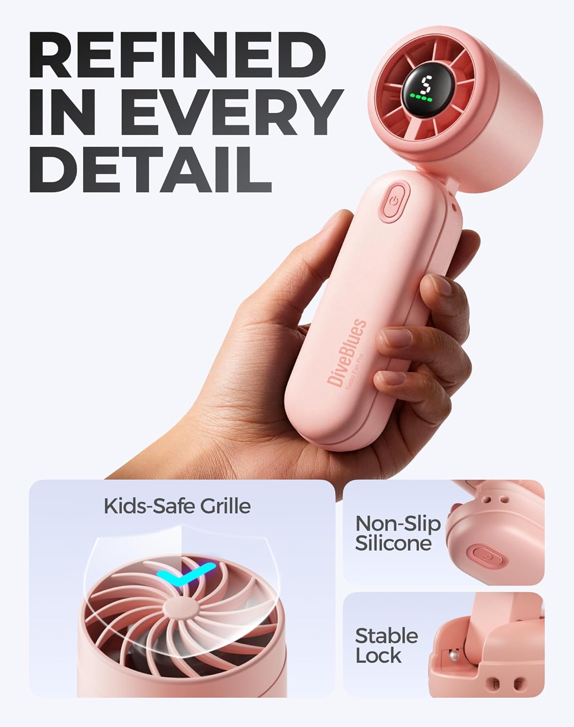 Mini Handheld Turbowaaier 4000mAh 3-in-1 Draagbaar - Pienk