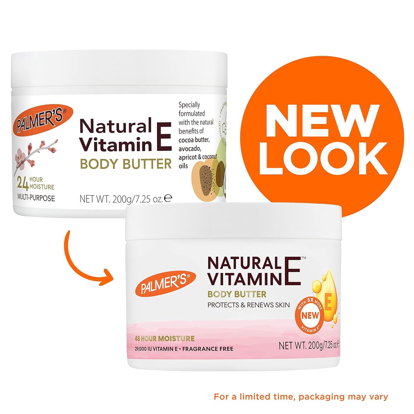 Palmer's Natural Vitamin E Body Butter 48 HR Moisture - Dermatologist Recommended -  7.25 oz