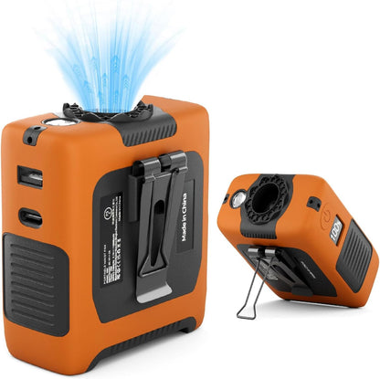 10000mAh Draagbare Middellyfwaaier met Flitslig - 5 Spoed - Oranje
