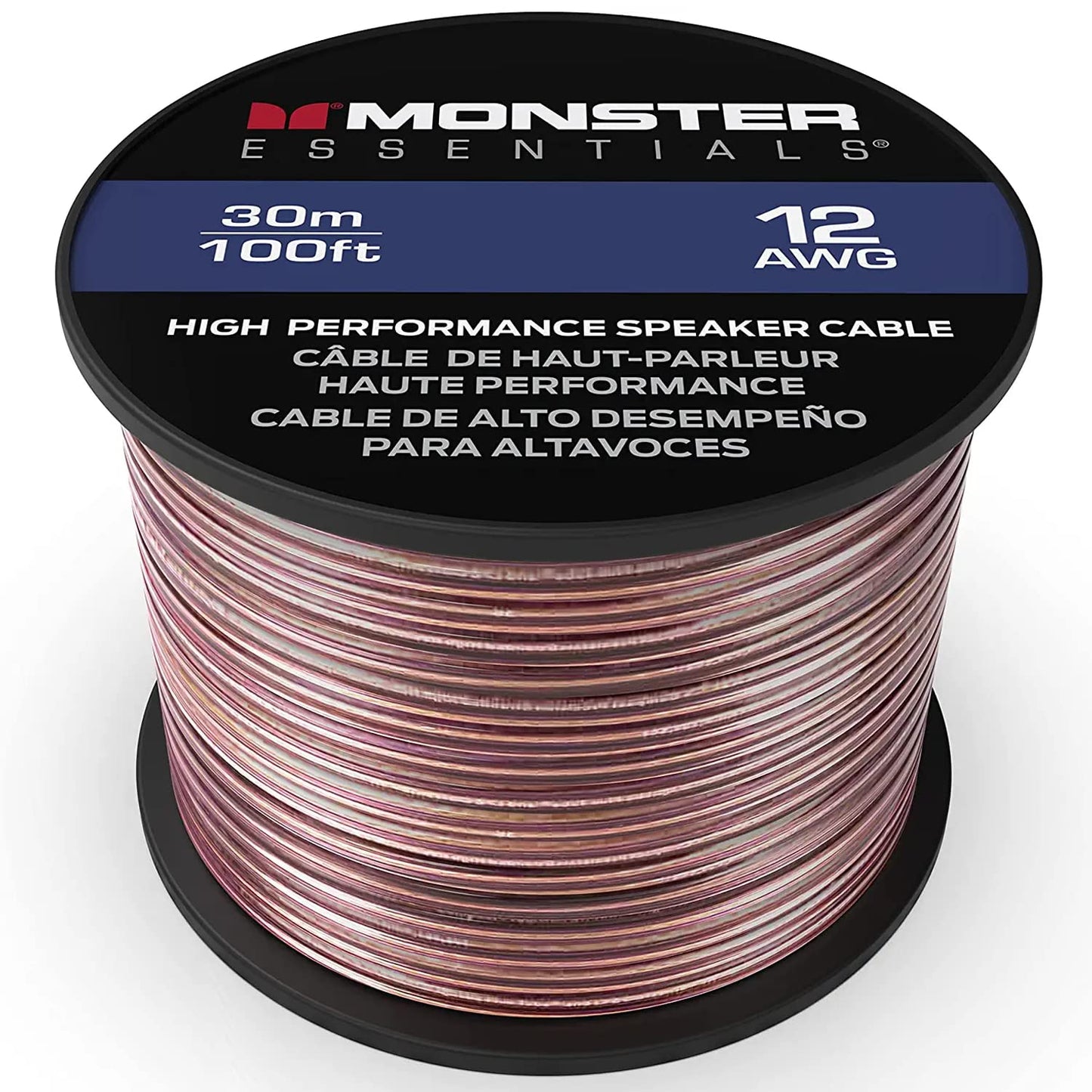 Monster XP Koperbeklede Aluminium (CCA) Luidsprekerkabel 12 Goue Kabel 100 VT Spoel – Ideaal vir Tuisteaterkabels en Motorklankkabels
