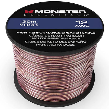 Monster XP Koperbeklede Aluminium (CCA) Luidsprekerkabel 12 Goue Kabel 100 VT Spoel – Ideaal vir Tuisteaterkabels en Motorklankkabels
