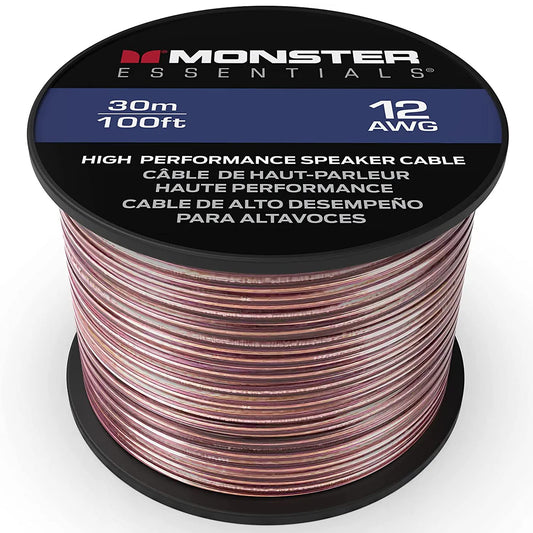 Monster XP Koperbeklede Aluminium (CCA) Luidsprekerkabel 12 Goue Kabel 100 VT Spoel – Ideaal vir Tuisteaterkabels en Motorklankkabels