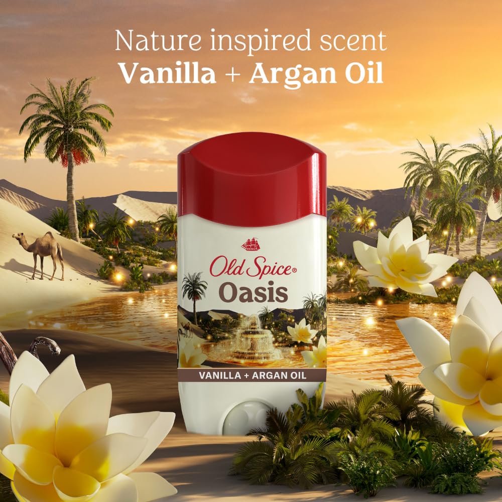 Old Spice Antiperspirant & Deodorant for Men -  Oasis Scent with Vanilla +Argan Oil (2PK)
