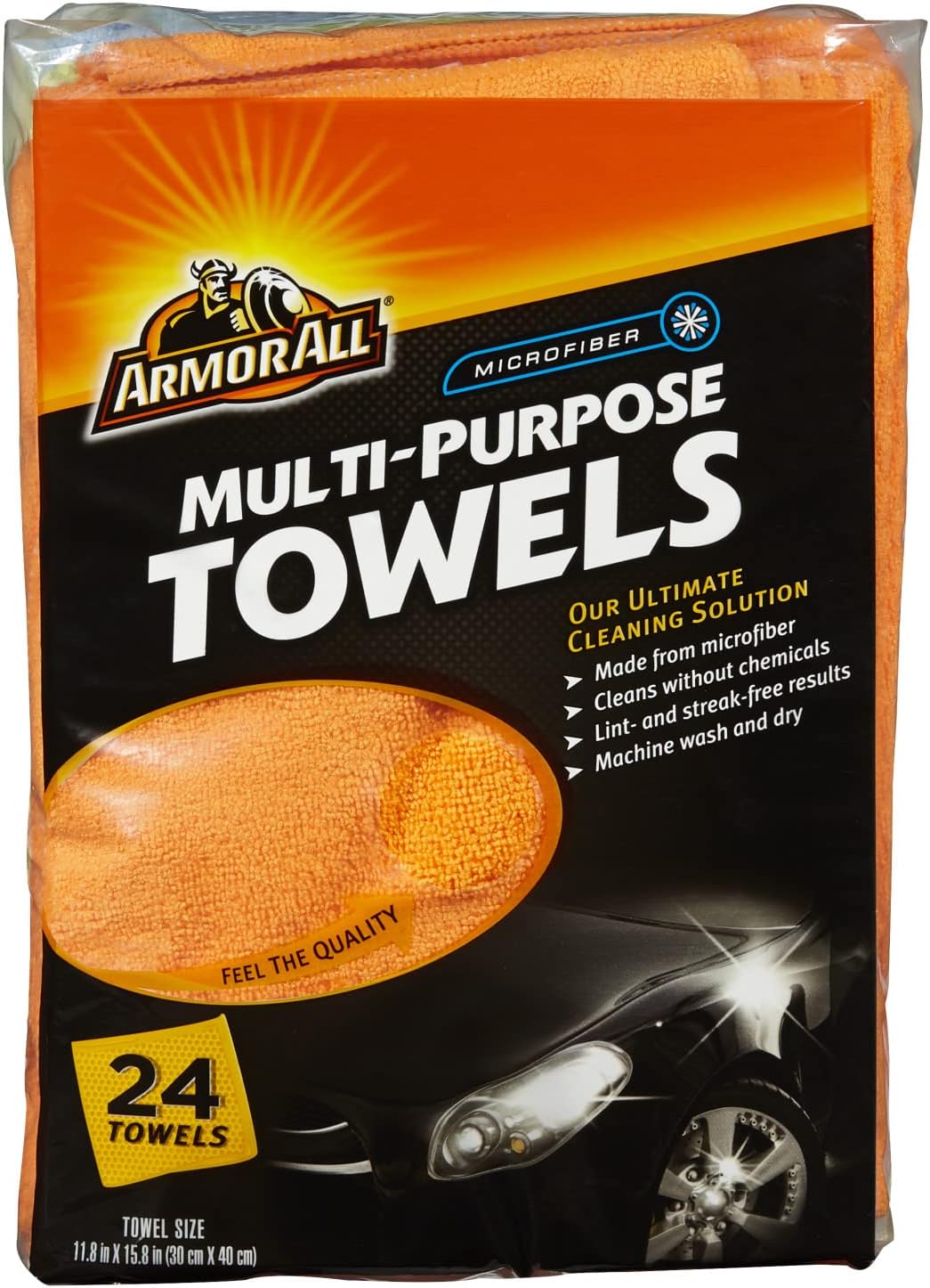 Armor All Mikrofiberhanddoeke, Veeldoelige Handdoeke vir Skoonmaak (24 STKS)