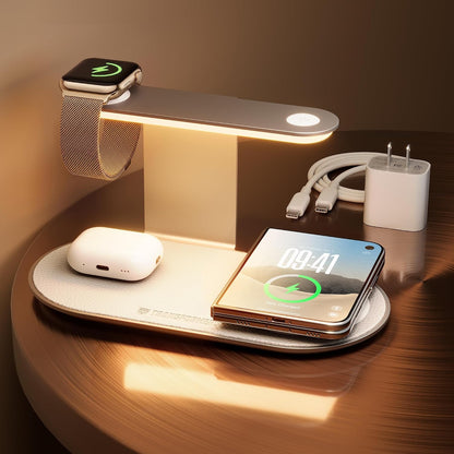 3 in 1 Charging Station with 3-Level Adjustable Lighting