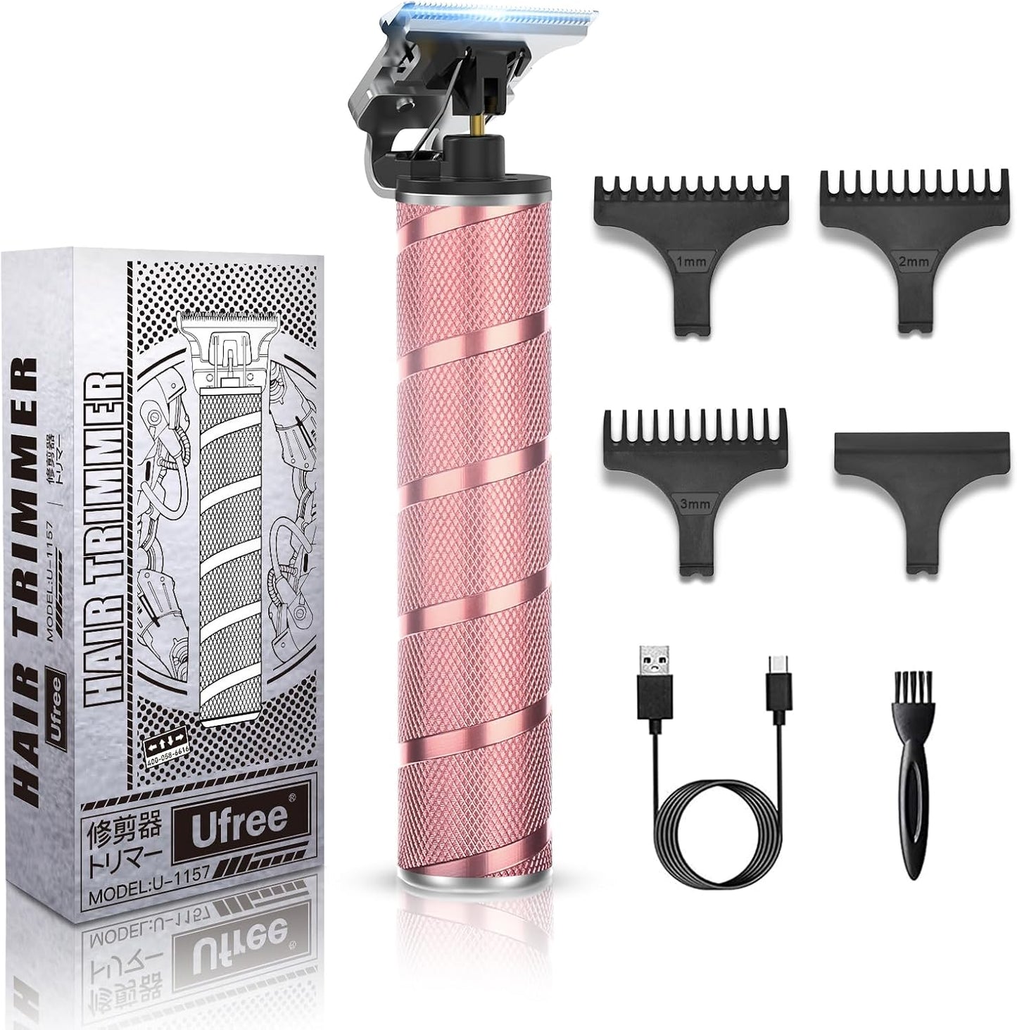 Hair Trimmer for Women, Bikini Trimmer Electric Razors Shaver for Women Grooming, Waterproof Hair Clippers Hair Cutting Kit, Gifts for Women (Rose Gold)