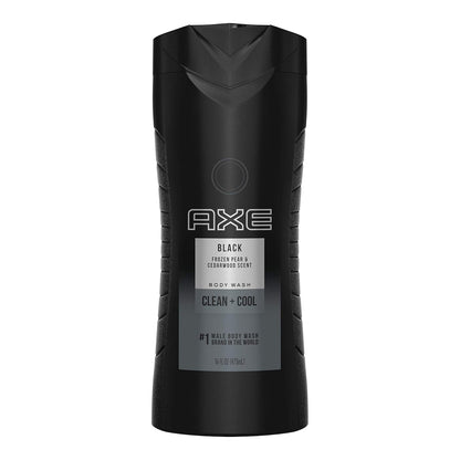 AXE Body Wash 12h Refreshing Scent Cleanser Black Frozen Pear and Cedarwood Men's Body Wash - 100% Plant-Based Moisturizers (16 oz)