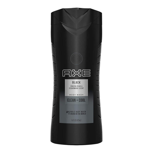 AXE Body Wash 12h Refreshing Scent Cleanser Black Frozen Pear and Cedarwood Men's Body Wash - 100% Plant-Based Moisturizers (16 oz)