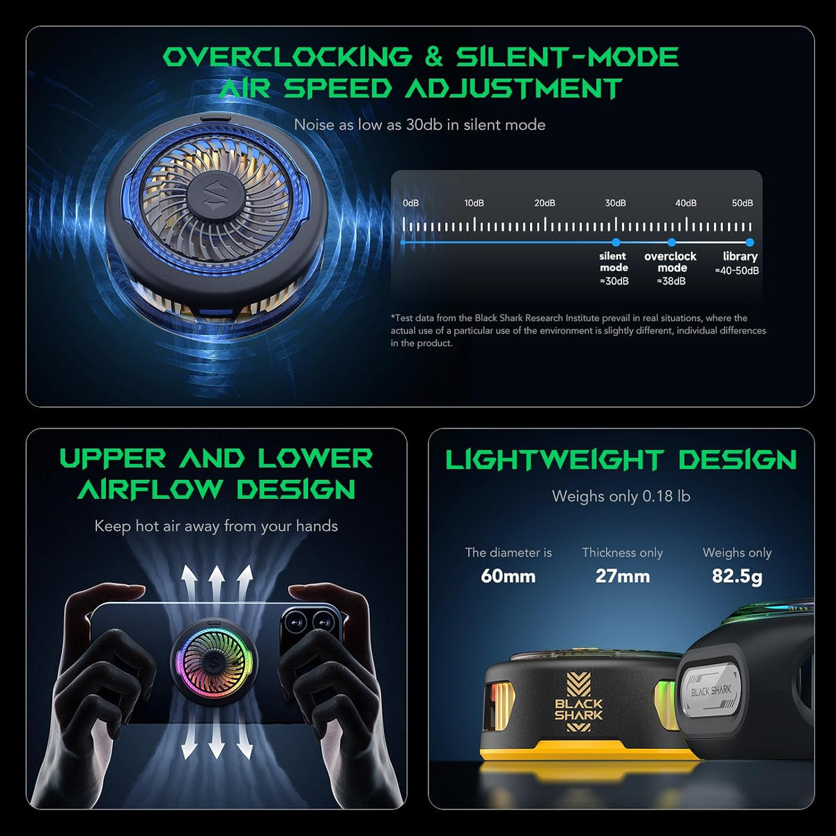 Black Magnetic Phone Cooler for Gaming with RGB Lights, Portable Magnetic Cooling Fan with App Control for iPhone Magnetic Series and iPad (Copy)