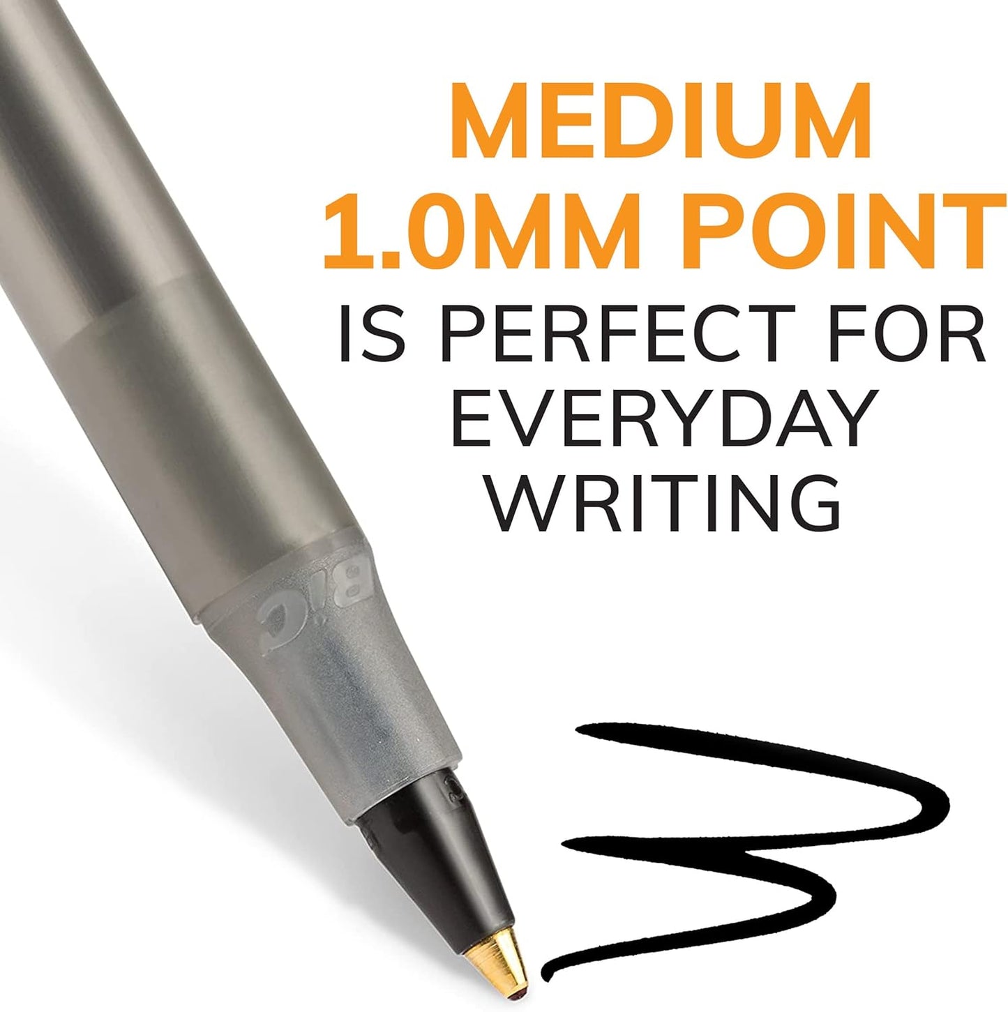 BIC Round Stic Xtra Life Ballpoint Pen, Ultra Long Lasting and Consistent Ink Flow - 60CT Black Ink (Pack of 2)