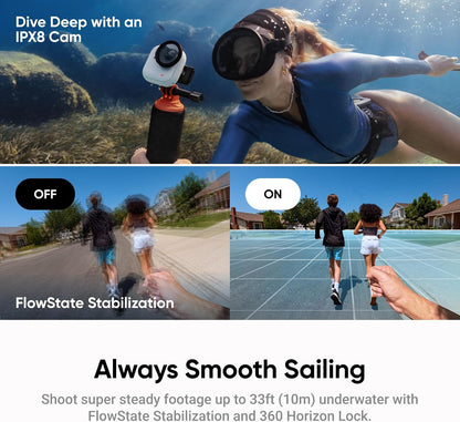 Insta360 GO Ultra Creator Bundle - Small 4K Vlogging Camera, Hands-Free, POV Cam, 1/1.28" Sensor, 53g Lightweight, 156° FOV, 200 Min Battery Life, Magnetic Wearable Action Camera for Sports, Vlog