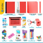Back to School Supplies for Kids, Red School Supply Box Premium Quality Kids School Supplies Kit, Kindergarten School Supplies for Girls and Boys, 78 Piece Set