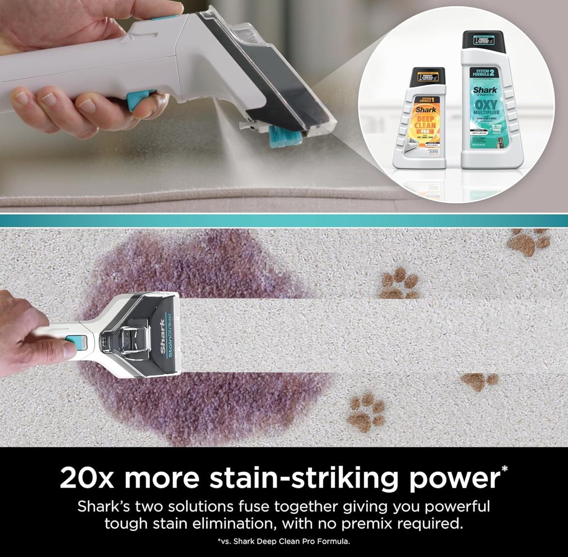 Shark StainStriker Pro Bundle for All Shark 32oz OXY Multiplier and 16oz Deep Clean Pro - NEW