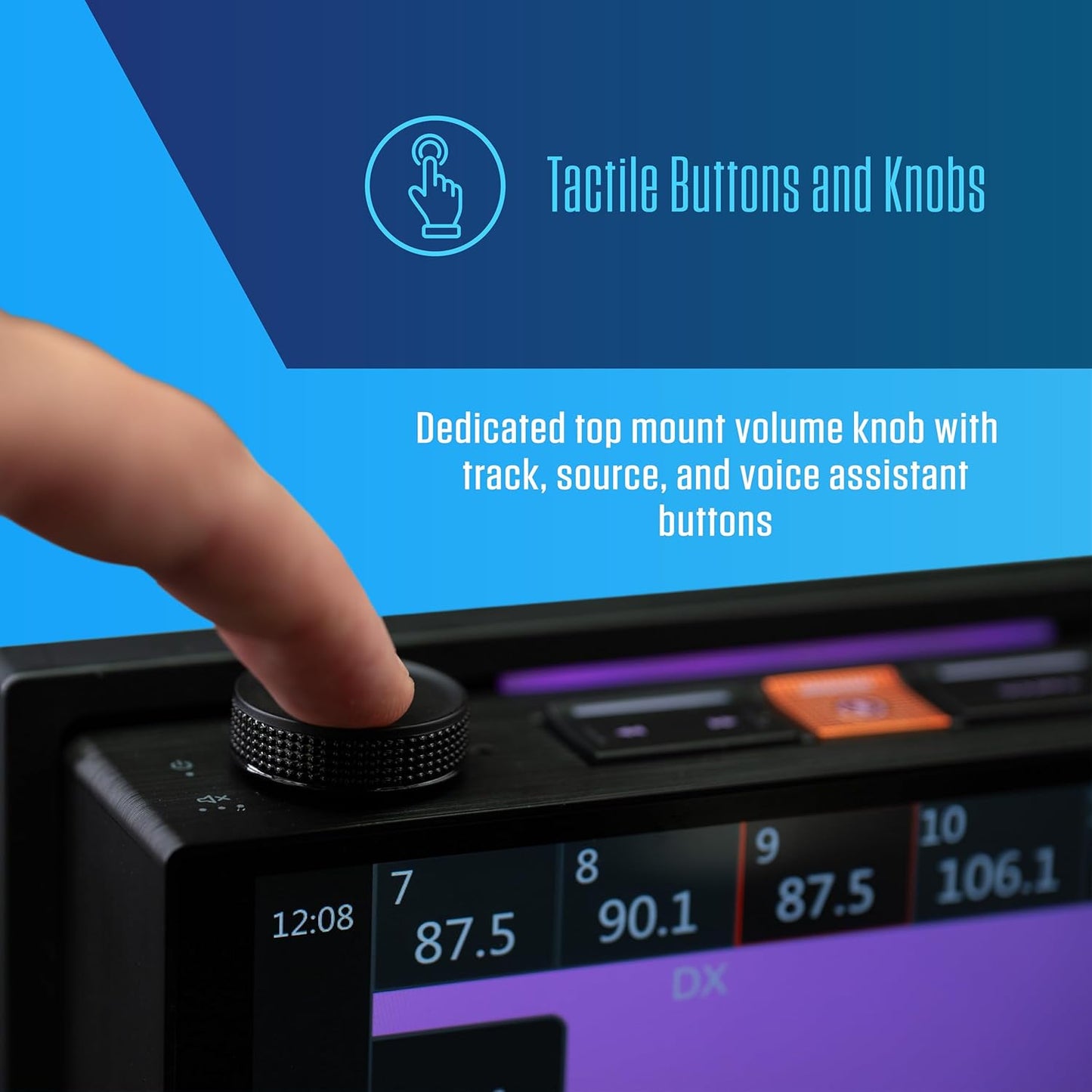 7"Double DIN Top Mount Touchscreen Receiver Wireless Apple Carplay Android Auto Car Stereo Bluetooth, Backup Camera Input