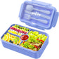 Bento Lunch Box for Kids - Leakproof Bento Boxes w/ 4 Compartments - Reusable On-the-Go Meal - Macaron