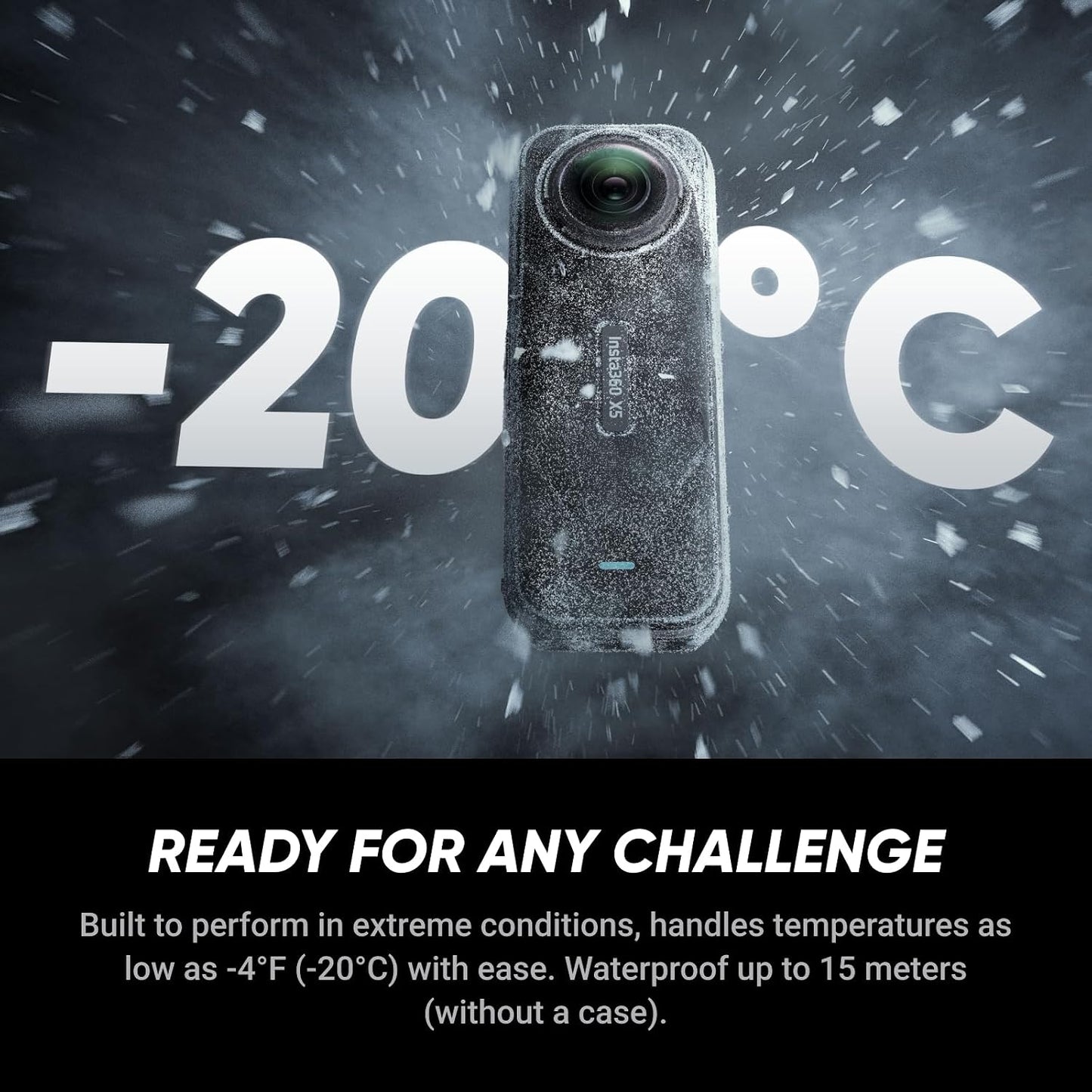 Insta360 X5 Ski Bundle - Waterproof 8K 360 Camera, Invisible Selfie Stick Effect, Leading Low Light, Rugged & Replaceable Lens, 3-Hour Battery, Clear Audio, Stabilization