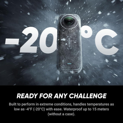 Insta360 X5 Ski Bundle - Waterproof 8K 360 Camera, Invisible Selfie Stick Effect, Leading Low Light, Rugged & Replaceable Lens, 3-Hour Battery, Clear Audio, Stabilization